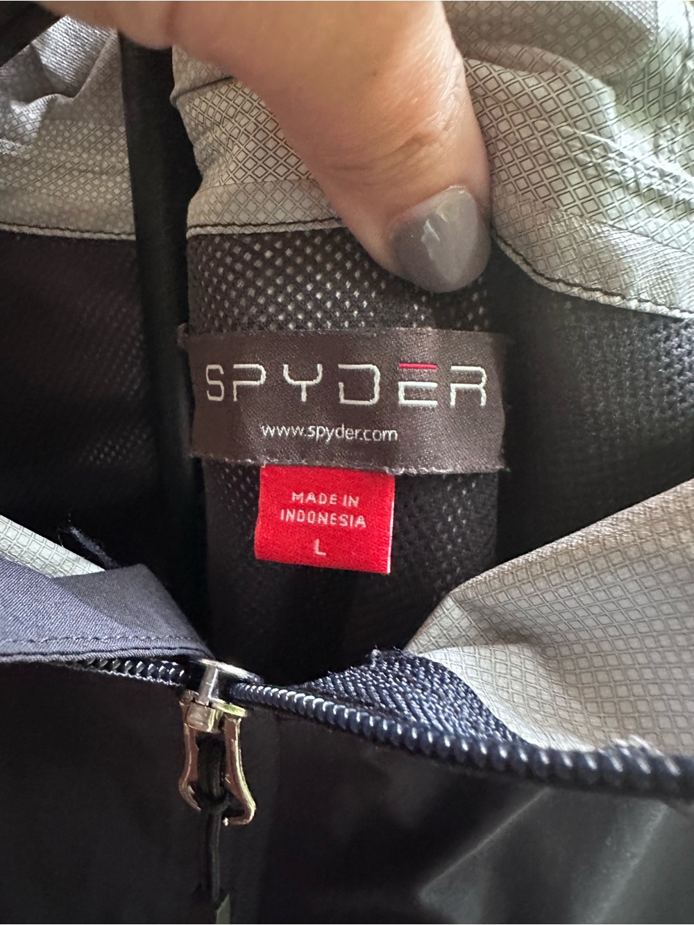 Spyder Hooded Rain Jacket Mens Large Black Full Zip Windbreaker Golf Shell - Picture 3 of 6